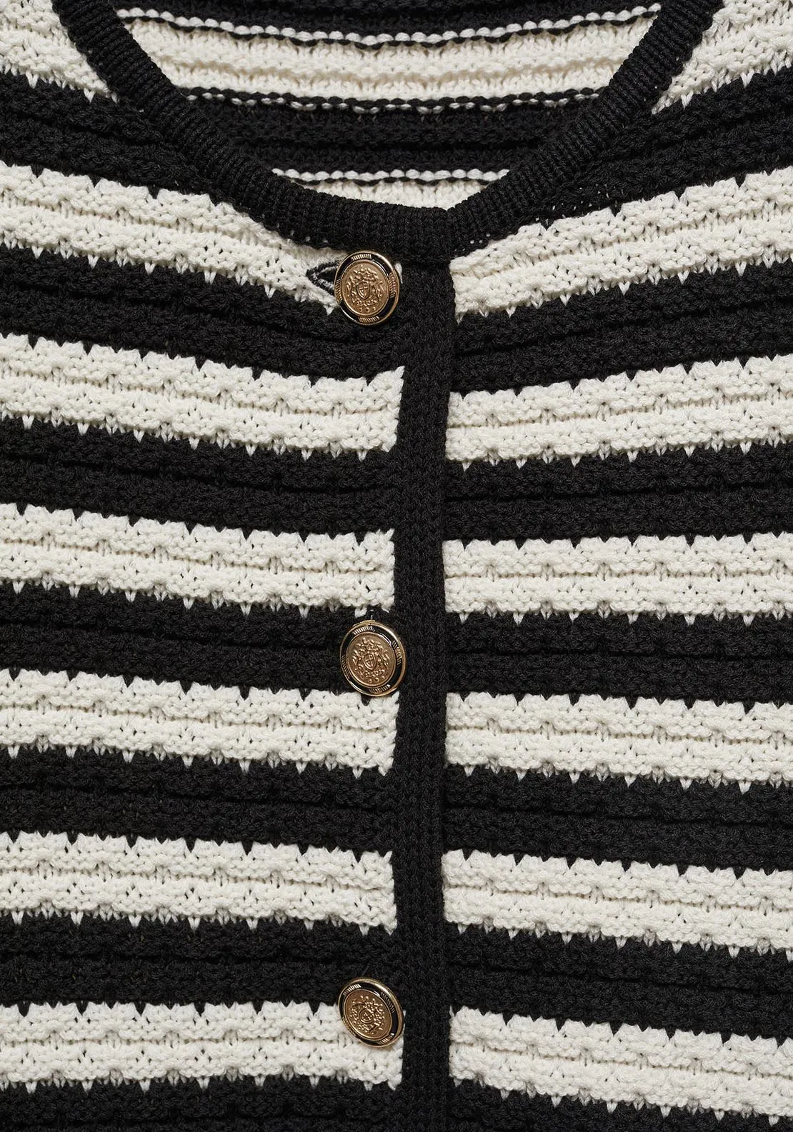 Striped cardigan with jewel buttons