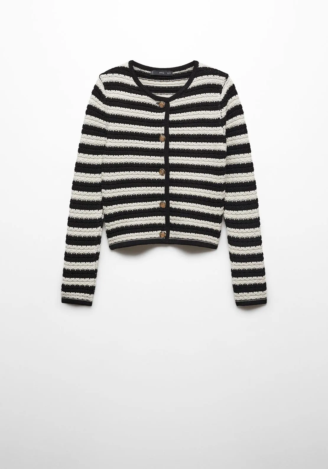 Striped cardigan with jewel buttons