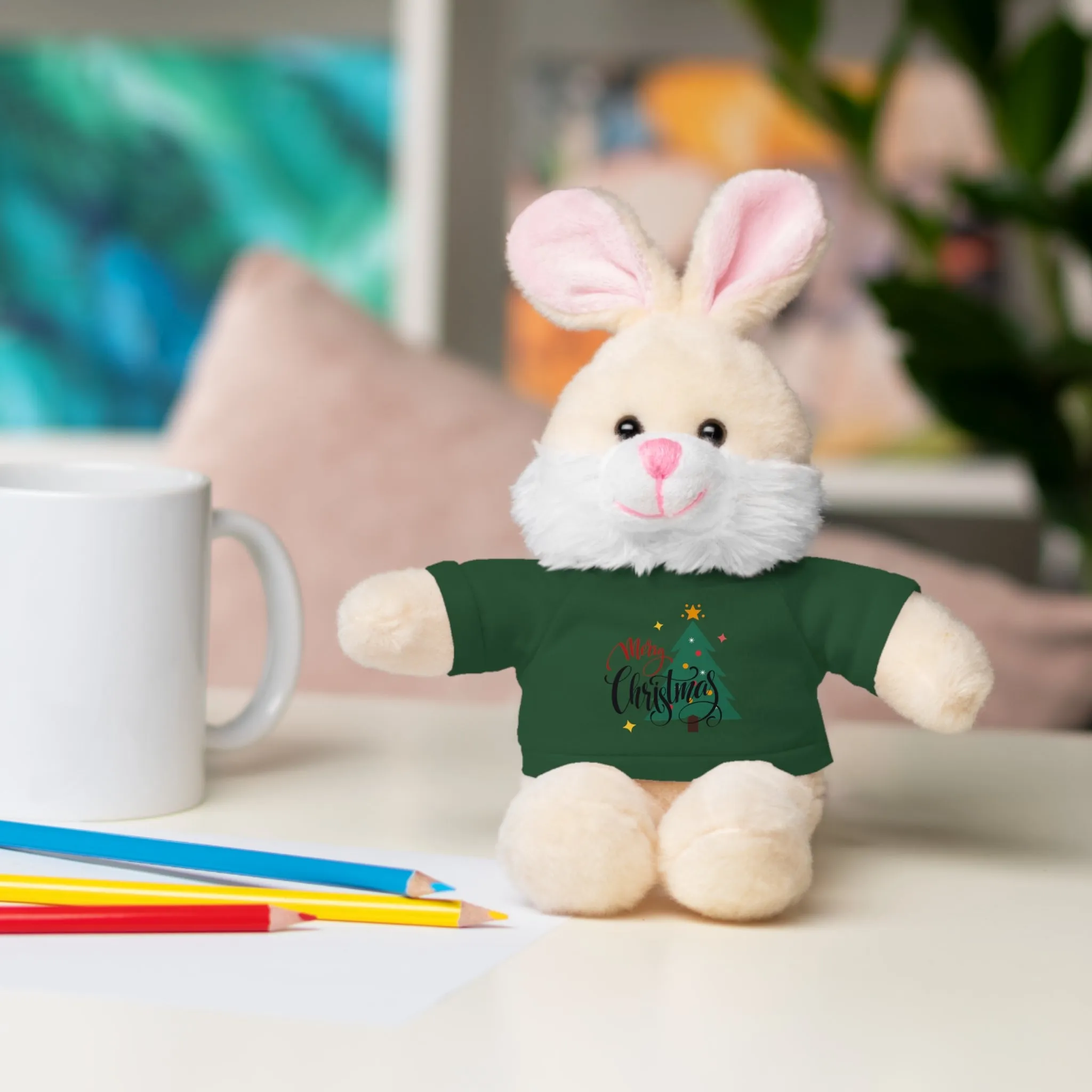 Stuffed Animals with Christmas Tee