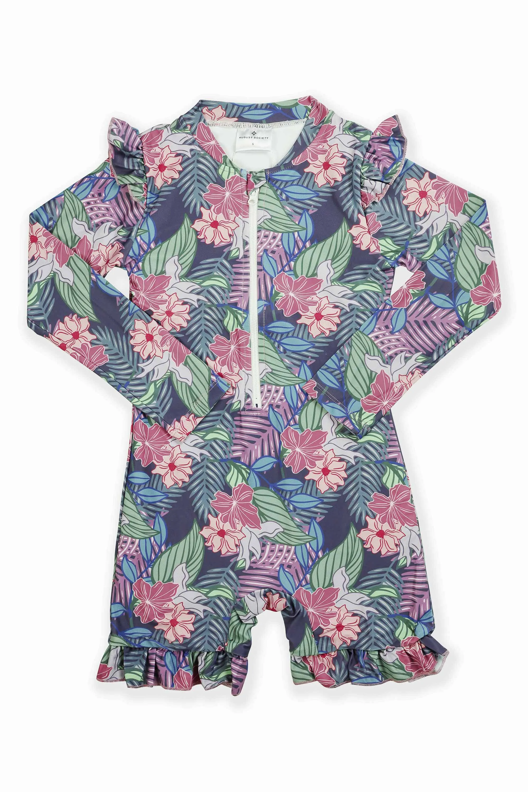 Tanjong Girls' Ruffle Long Sleeve Swimsuit