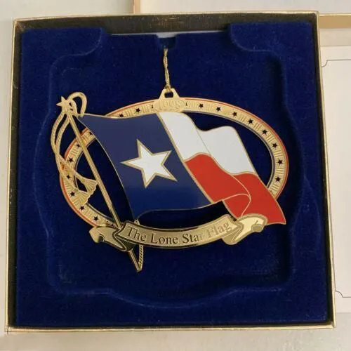 Texas Lone Star Flag Christmas Ornament 1998