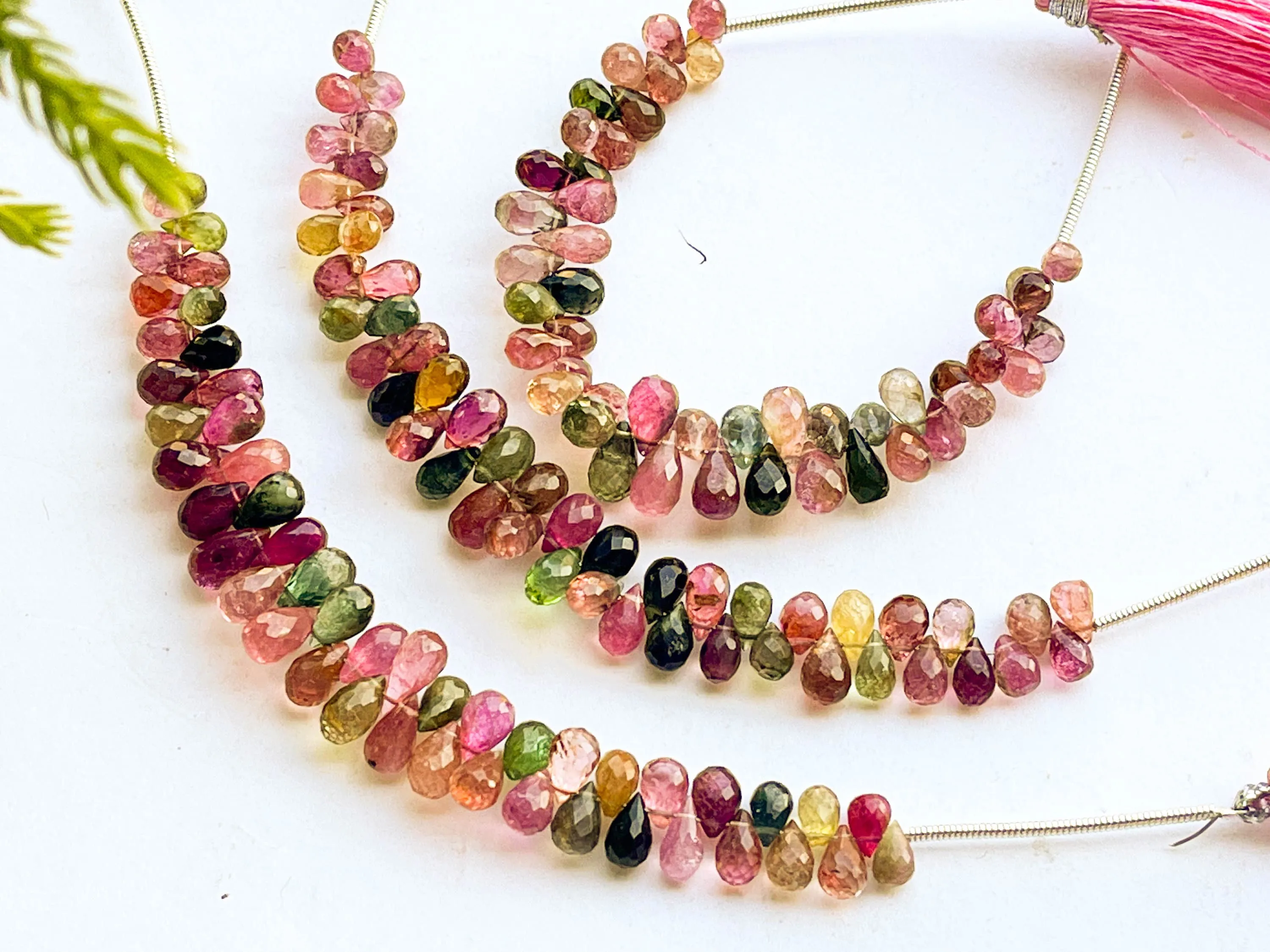 Tourmaline Faceted Drops, Tourmaline Teardrops, Natural Tourmaline Gemstone, Tourmaline Beads, Multi Tourmaline Drops, 45 Pieces