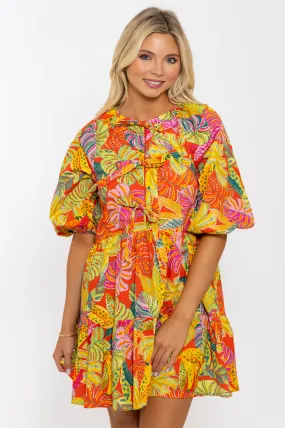 Tropical Palm Banana Dress