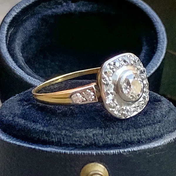 Vintage Engagement Ring, Old European 0.35ct.