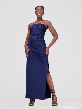 Zoya Luna Drawstring Maxi Dress - Navy