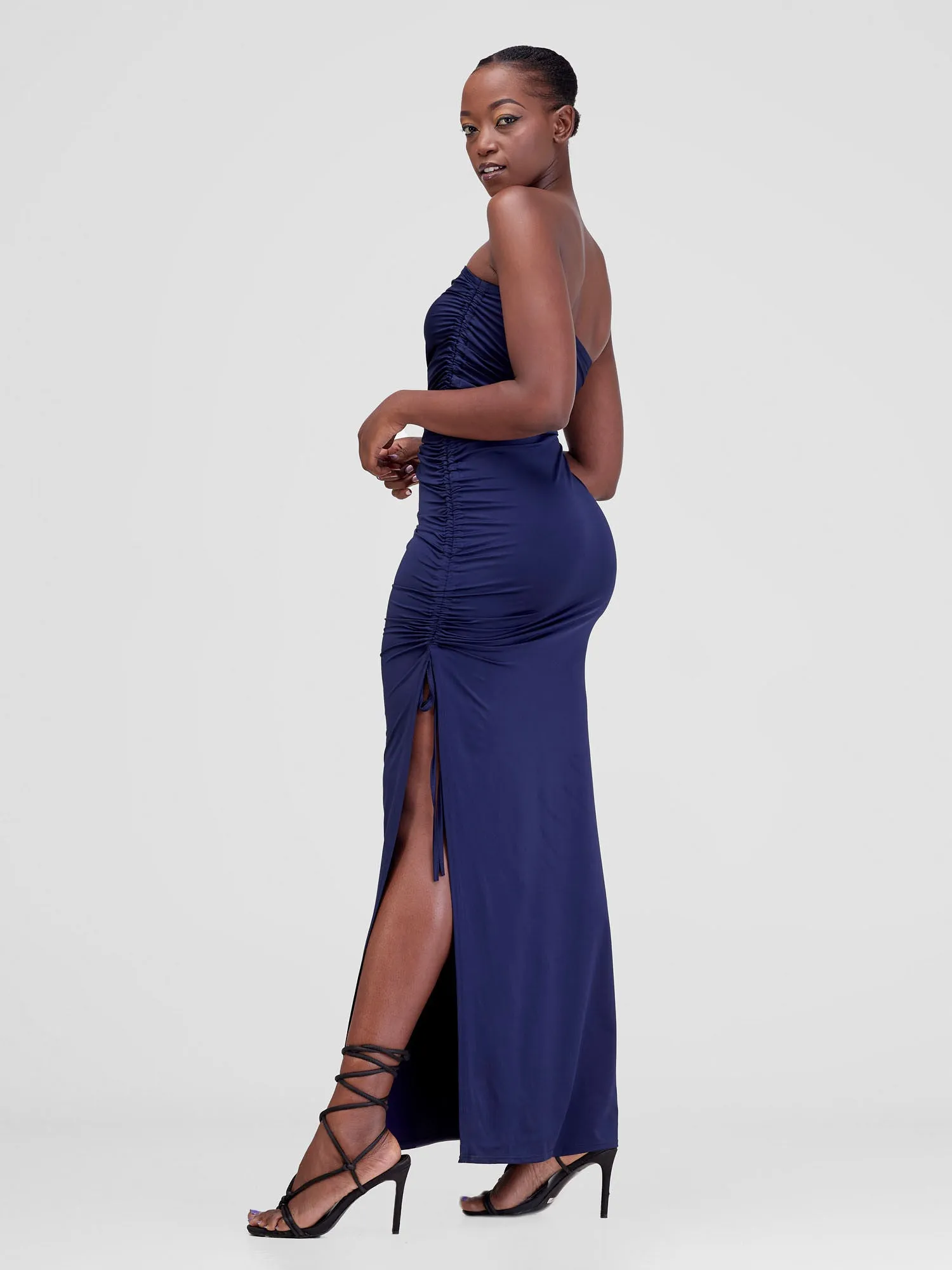 Zoya Luna Drawstring Maxi Dress - Navy